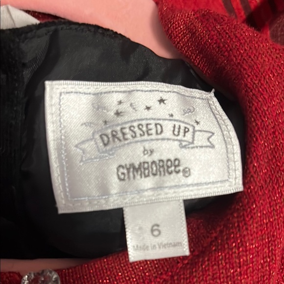 Girls Red Plaid Dress with Cardigan - Picture 3 of 3